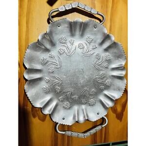 Vintage Farber & Shelvin 1820 Hand, Wrought Aluminum Serving Tray Cottagecore.